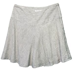 Cabi Luna Skirt Linen Blend Sz 6 A Line Skater White Black Lined‎ Lightweight